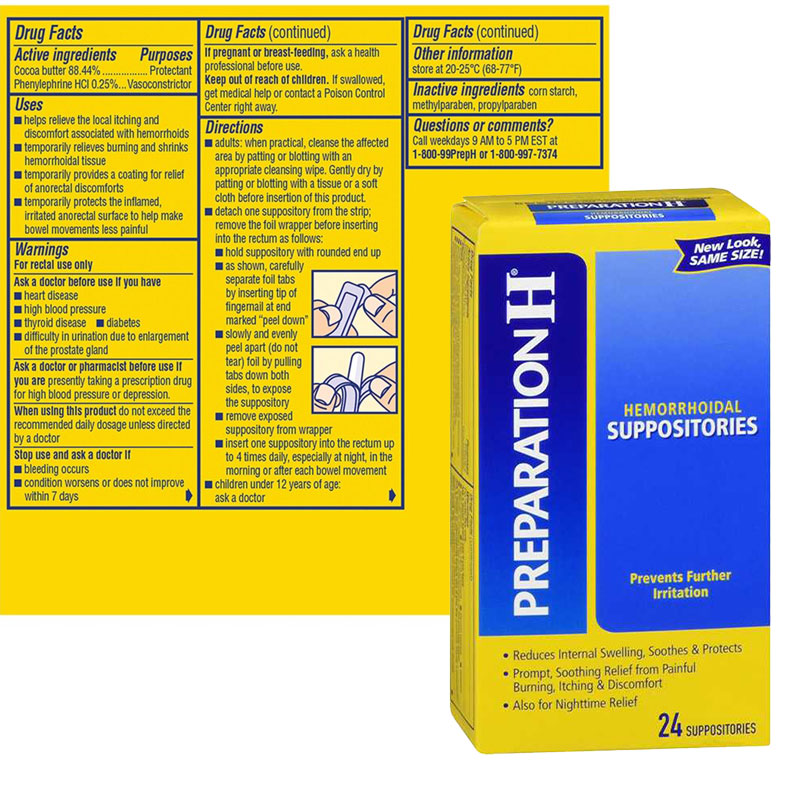 Preparation H® Hemorrhoidal Suppositories