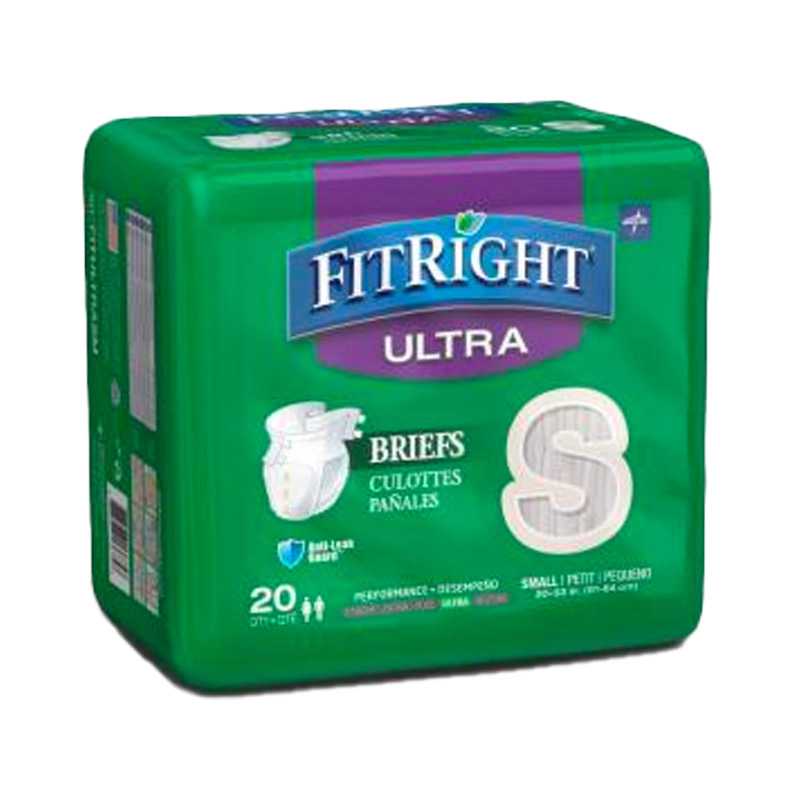 FitRight® Ultra Incontinence Briefs (diaper w/tabs), Small