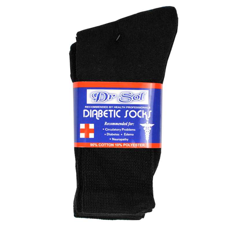 Diabetic Socks 9-11/Black, 3ct Women